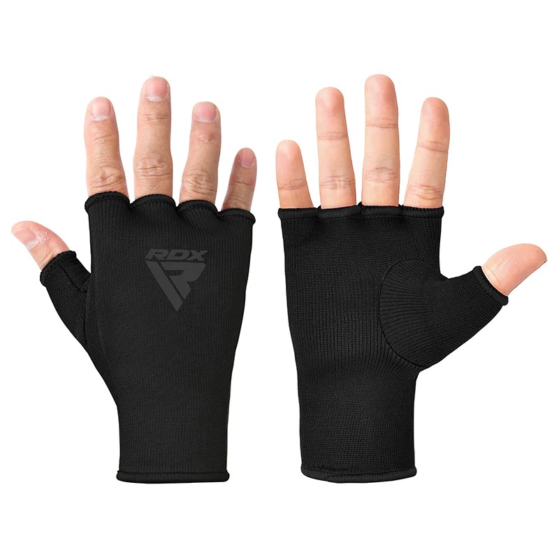 RDX Sports HI Half-Finger Carbon Fibre Inner Gloves for Boxing (Black)